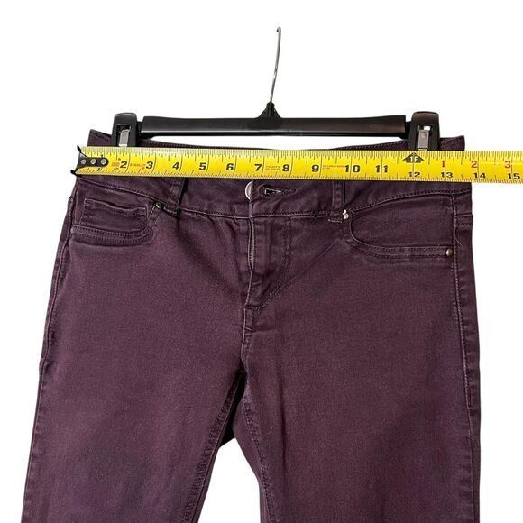 Maurices Jeans Womens Small Purple Skinny Stretch Pants Mid Rise Plum Jeggings - Picture 4 of 12